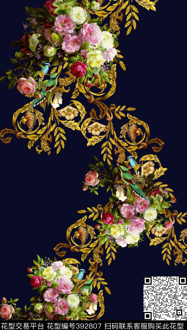 礼服高贵数码印花华亿平台下载（图片编号: 392807） - 瓦栏（Walan）