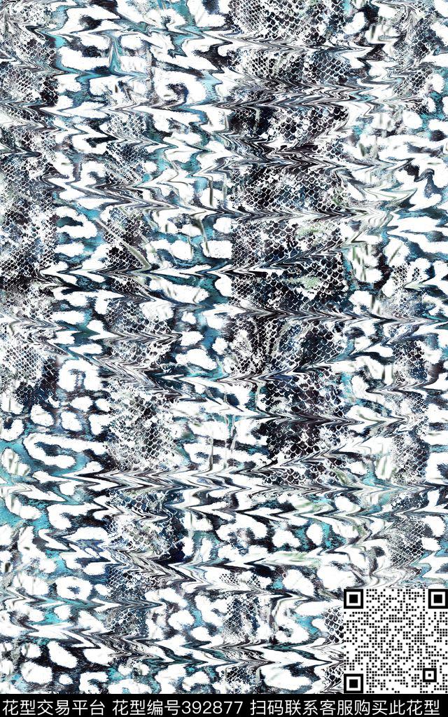 豹纹蛇纹水波纹数码印花华亿平台下载（图片编号: 392877） - 瓦栏（Walan）