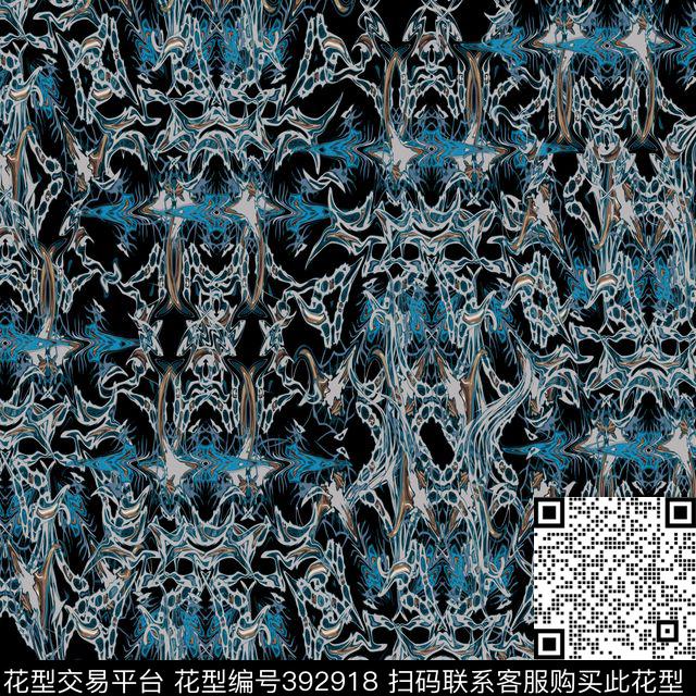 抽象过度花数码印花华亿平台下载（图片编号: 392918） - 瓦栏（Walan）
