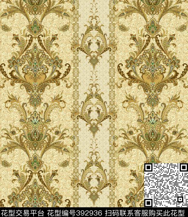 欧美精致古典花纹传统印花华亿平台下载（图片编号: 392936） - 瓦栏（Walan）