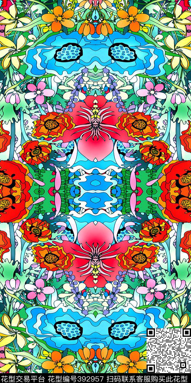 定位花卉数码印花华亿平台下载（图片编号: 392957） - 瓦栏（Walan）