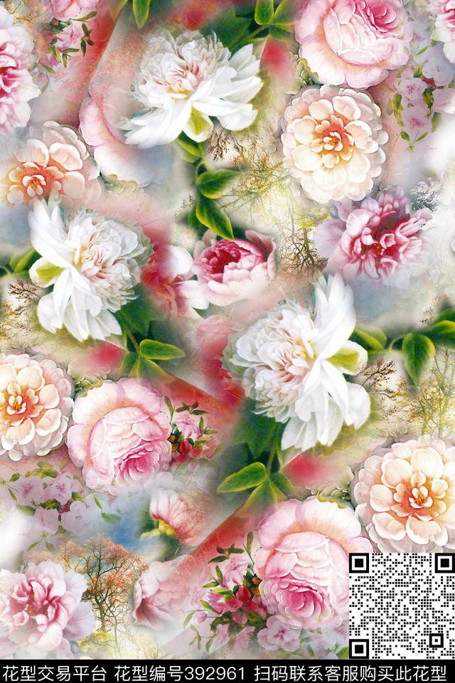 花卉纸印花数码印花华亿平台下载（图片编号: 392961） - 瓦栏（Walan）