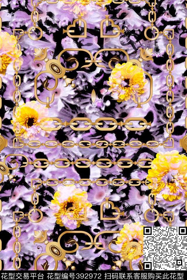 撞色印象链条数码印花华亿平台下载（图片编号: 392972） - 瓦栏（Walan）