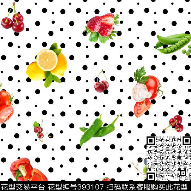 柠檬葡萄清新数码印花华亿平台下载（图片编号: 393107） - 瓦栏（Walan）