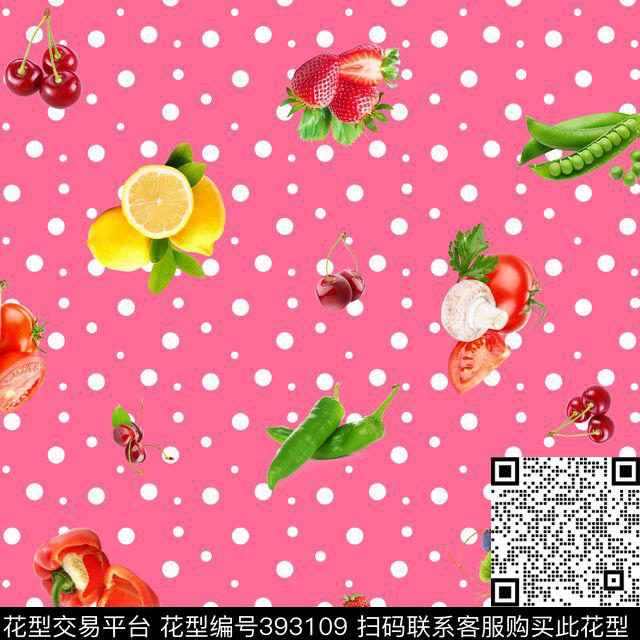 清新水果蔬菜数码印花华亿平台下载（图片编号: 393109） - 瓦栏（Walan）