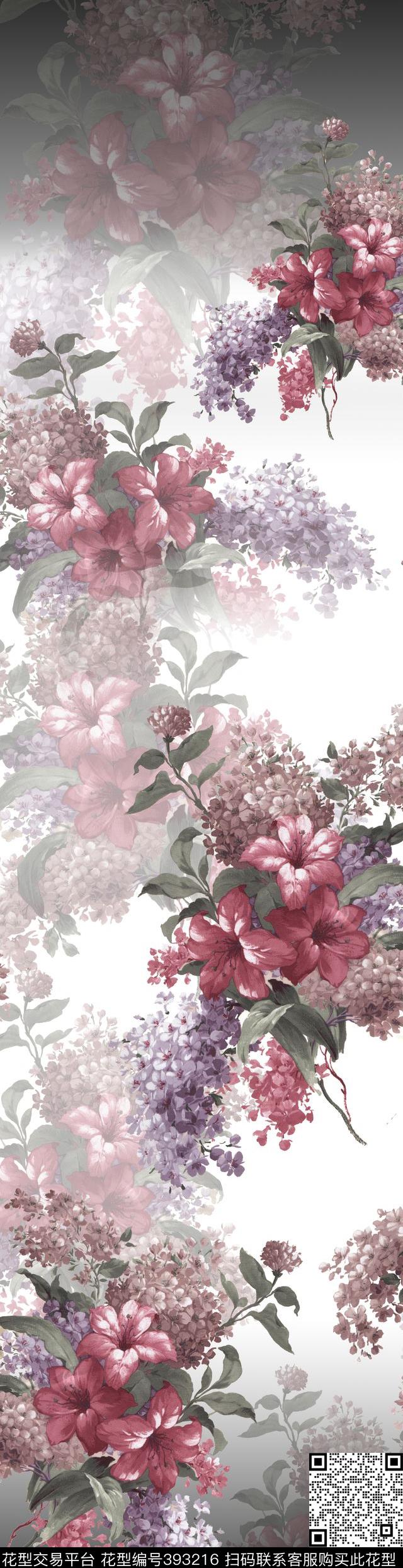 复古花卉花卉组合传统印花华亿平台下载（图片编号: 393216） - 瓦栏（Walan）