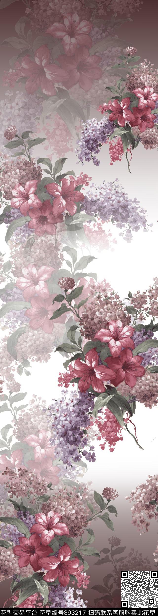 复古花卉传统印花华亿平台下载（图片编号: 393217） - 瓦栏（Walan）