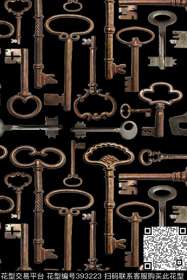 老人复古钥匙欧式复古传统印花华亿平台下载（图片编号: 393223） - 瓦栏（Walan）