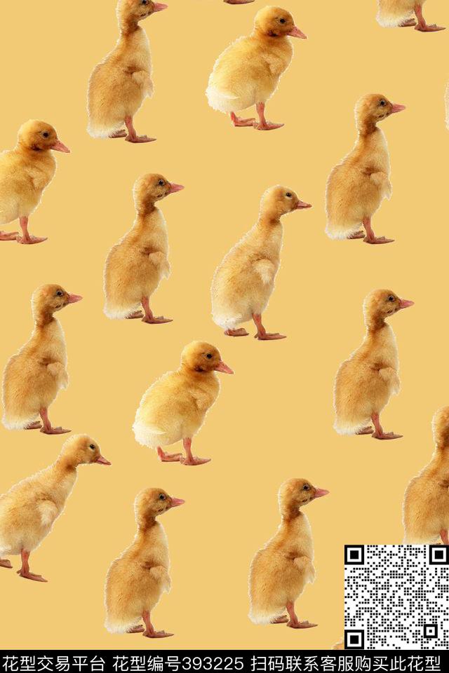 男装可爱小黄鸭子数码印花华亿平台下载（图片编号: 393225） - 瓦栏（Walan）