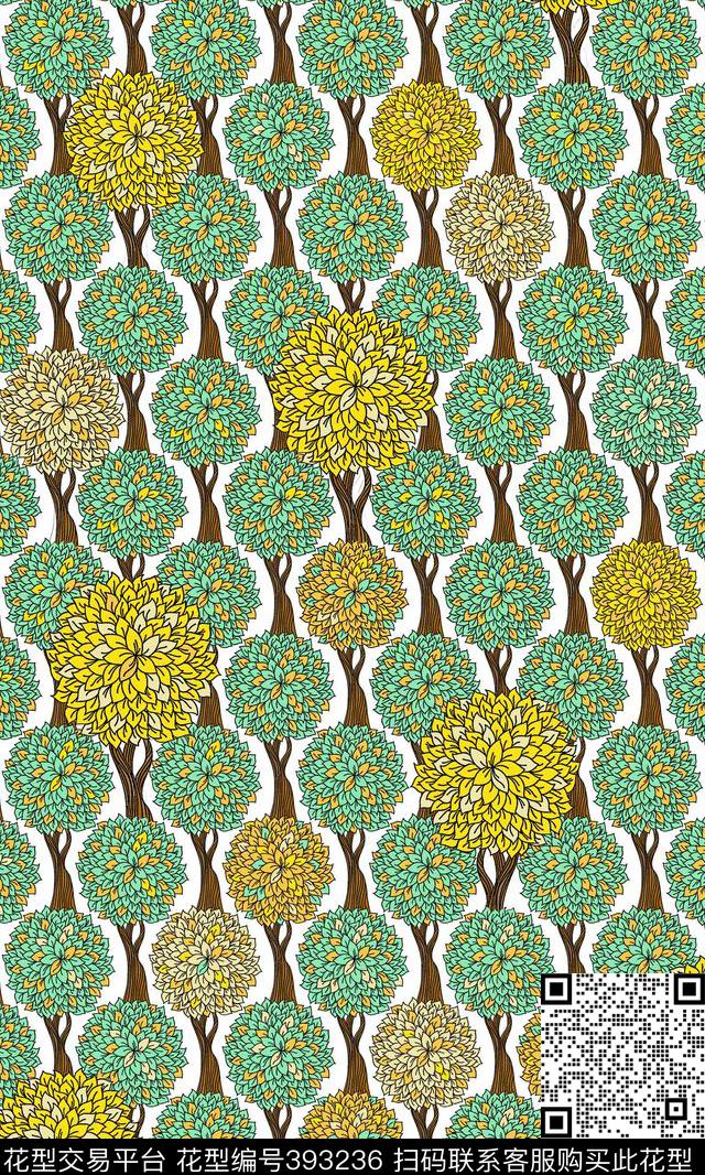 抽象植物流行时尚传统印花华亿平台下载（图片编号: 393236） - 瓦栏（Walan）