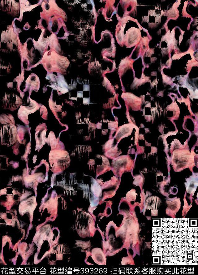 几何格子抽象数码印花华亿平台下载（图片编号: 393269） - 瓦栏（Walan）