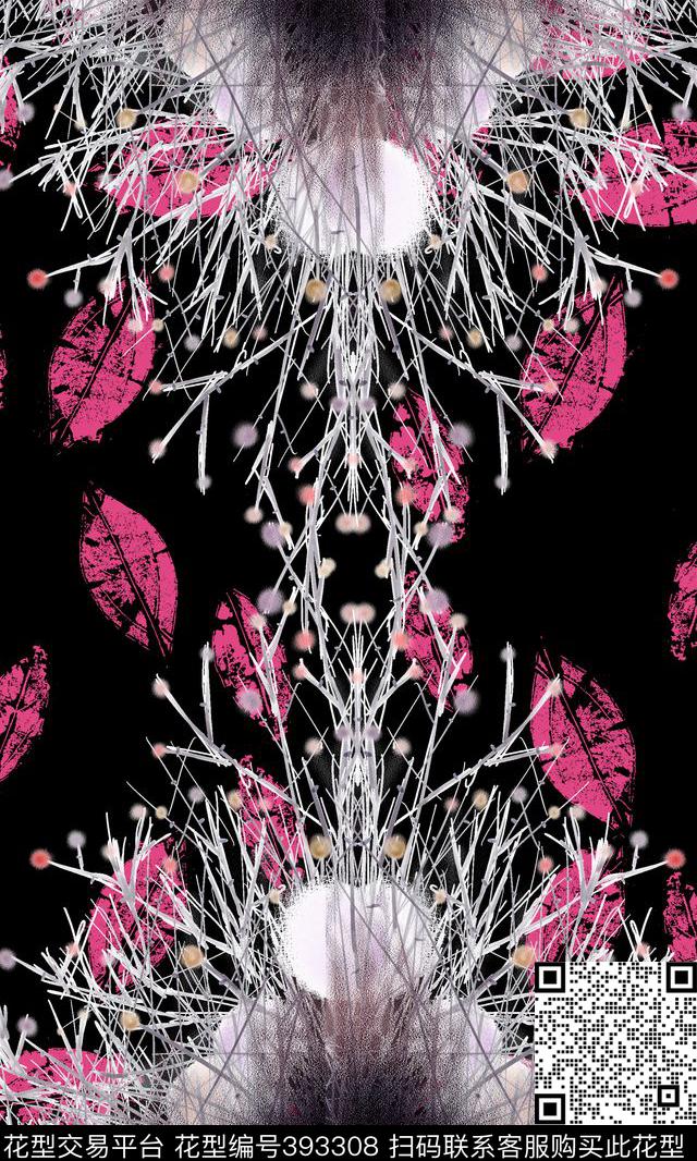 抽象树叶定位华亿平台数码印花华亿平台下载（图片编号: 393308） - 瓦栏（Walan）