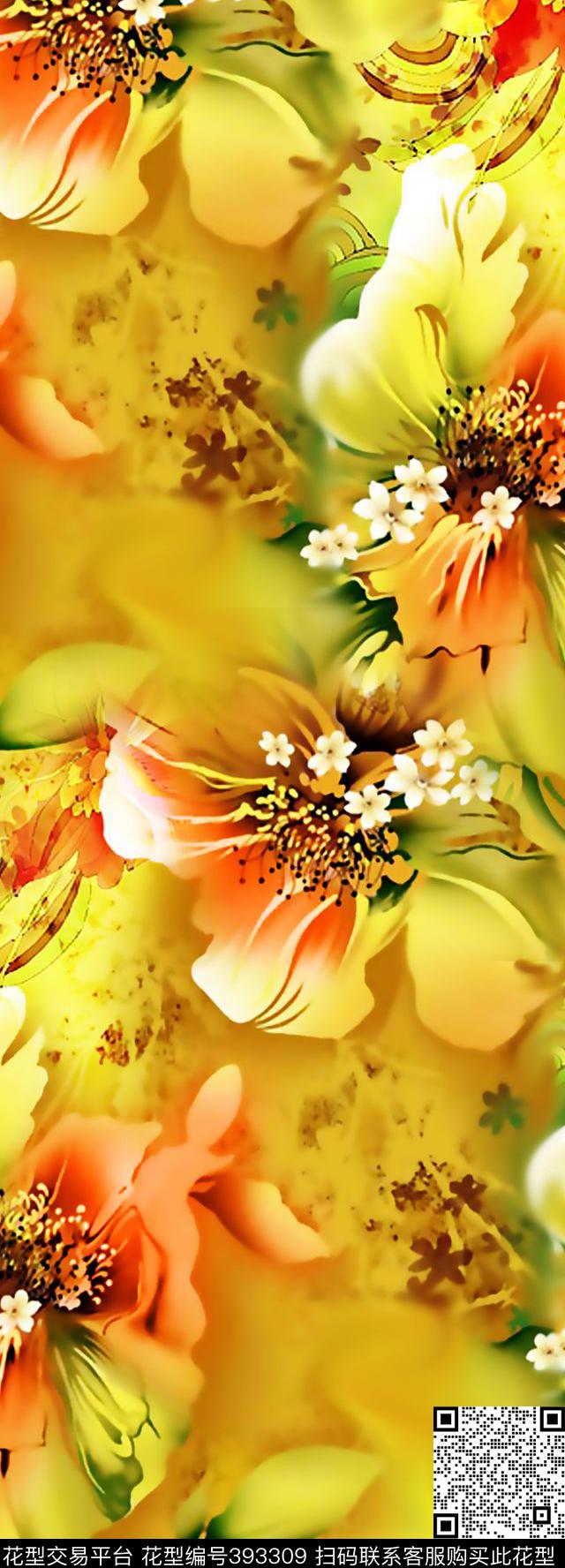 写意花田园数码印花华亿平台下载（图片编号: 393309） - 瓦栏（Walan）
