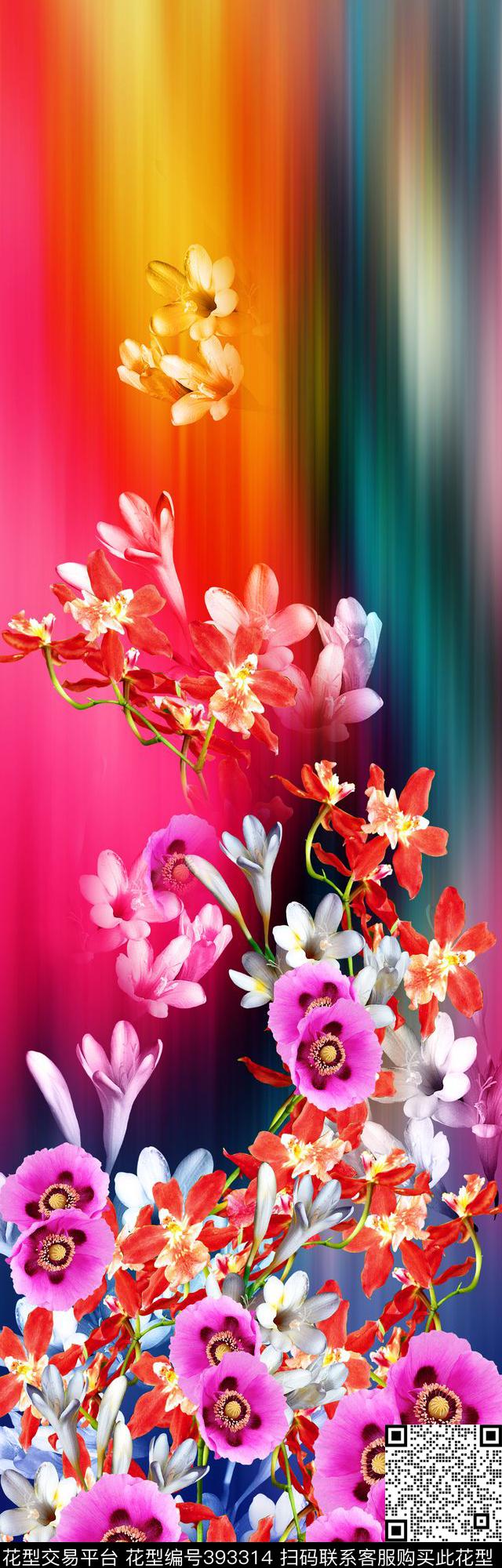 田园写意花数码印花华亿平台下载（图片编号: 393314） - 瓦栏（Walan）