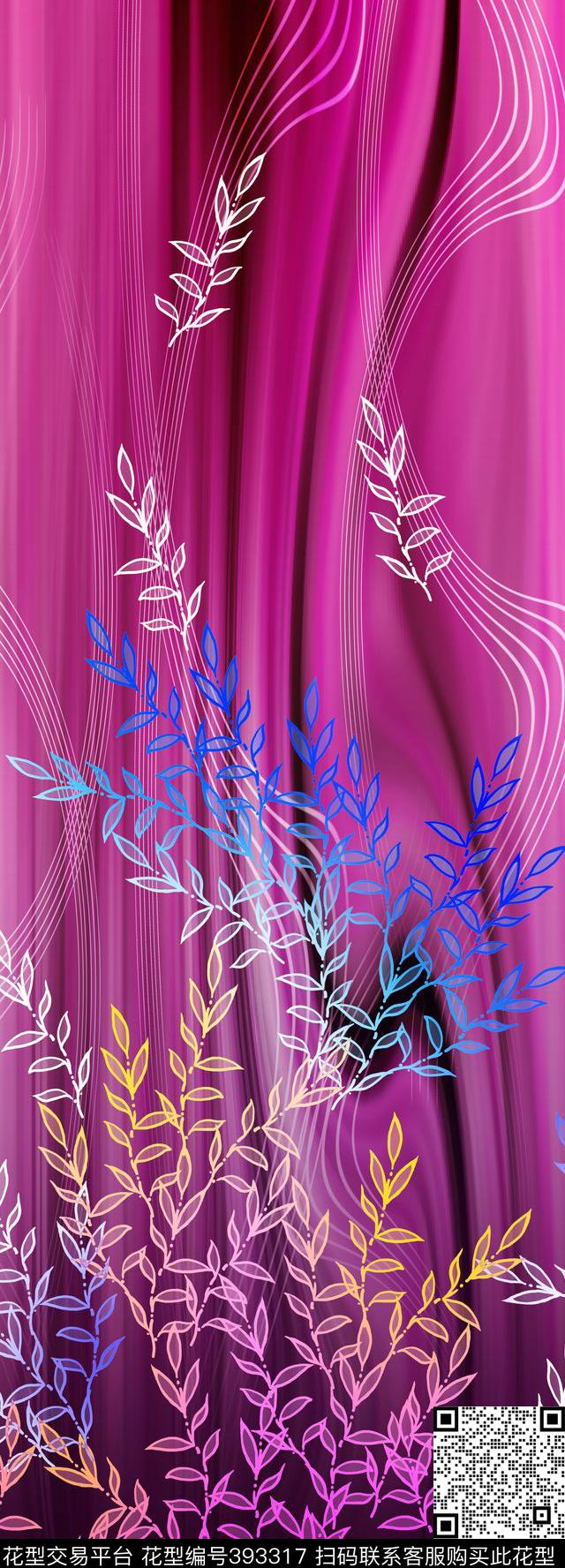 田园花抽象数码印花华亿平台下载（图片编号: 393317） - 瓦栏（Walan）