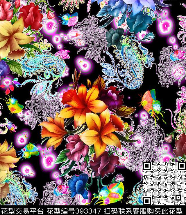 家纺服装丝巾数码印花华亿平台下载（图片编号: 393347） - 瓦栏（Walan）