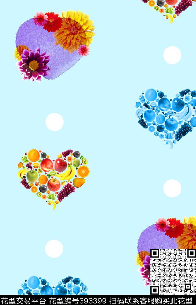 花朵水果桃心数码印花华亿平台下载（图片编号: 393399） - 瓦栏（Walan）