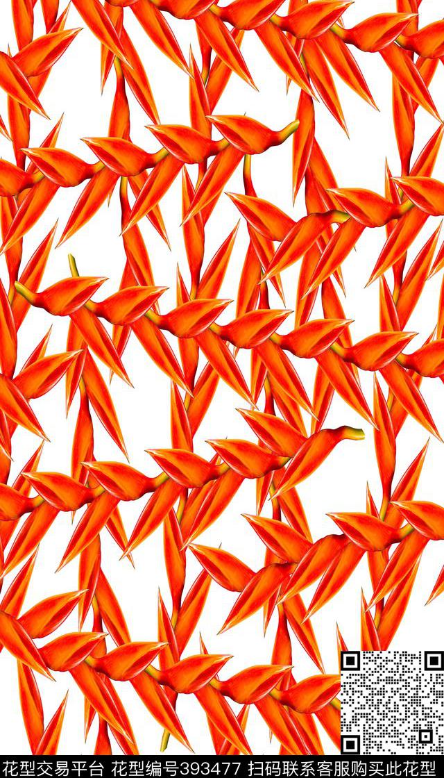 花写意花鸟混搭类数码印花华亿平台下载（图片编号: 393477） - 瓦栏（Walan）