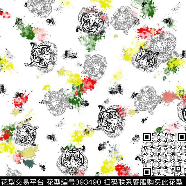 喷溅虎波点传统印花华亿平台下载（图片编号: 393490） - 瓦栏（Walan）