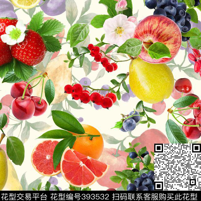 清新水果水果数码印花华亿平台下载（图片编号: 393532） - 瓦栏（Walan）