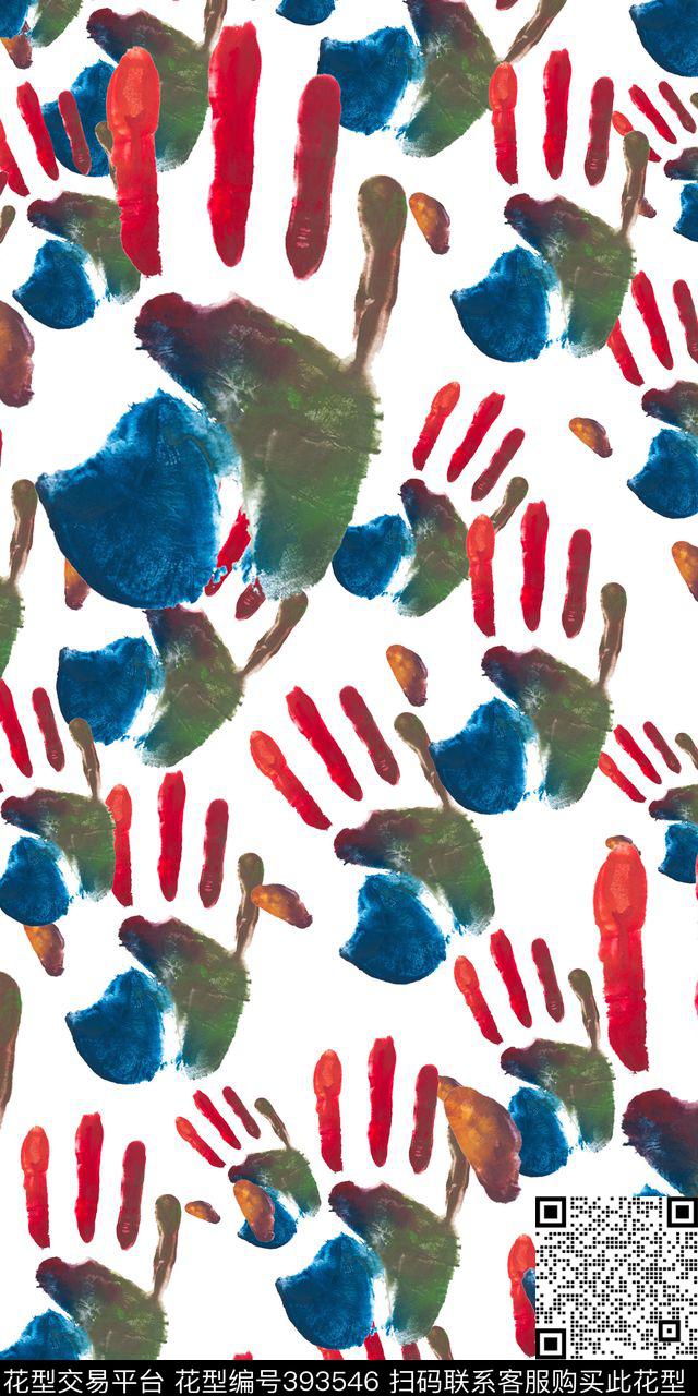 抽象手传统印花华亿平台下载（图片编号: 393546） - 瓦栏（Walan）