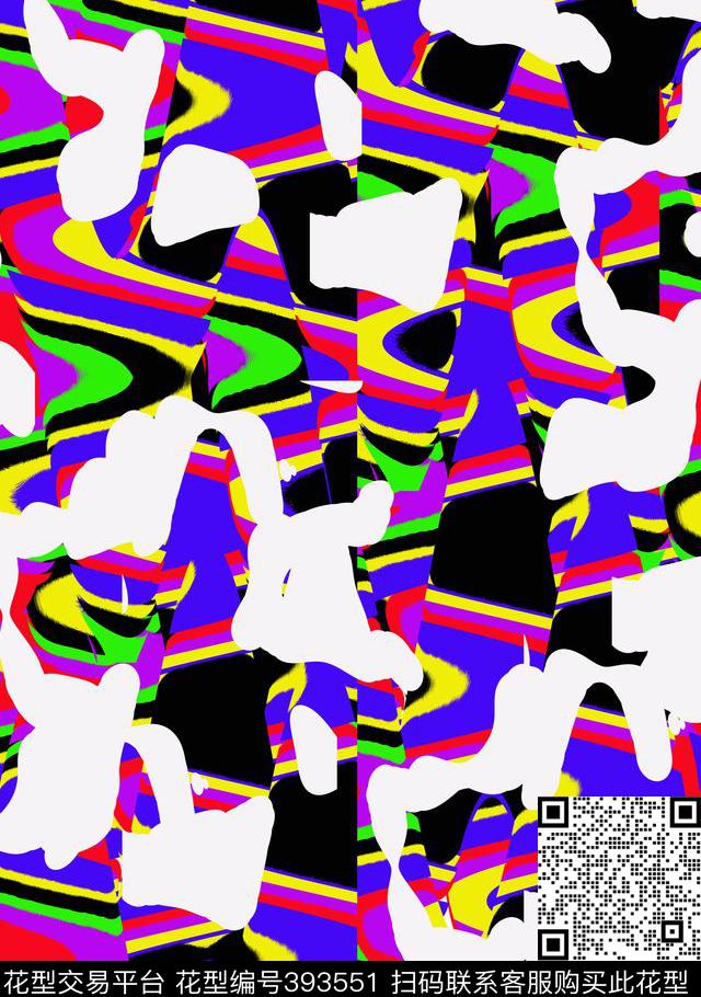 抽象色块传统印花华亿平台下载（图片编号: 393551） - 瓦栏（Walan）