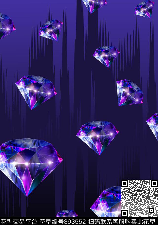 时尚钻石传统印花华亿平台下载（图片编号: 393552） - 瓦栏（Walan）