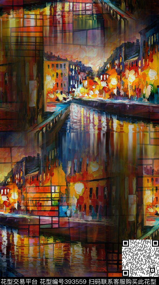 油画欧式风景数码印花华亿平台下载（图片编号: 393559） - 瓦栏（Walan）