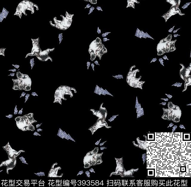 休闲喵咪可爱传统印花华亿平台下载（图片编号: 393584） - 瓦栏（Walan）