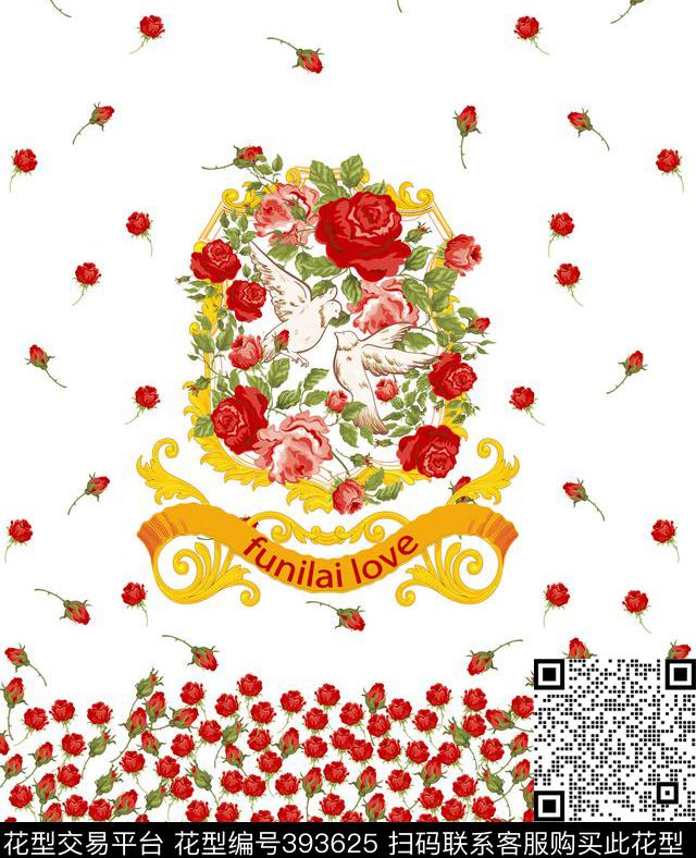 休闲花卉鸟数码印花华亿平台下载（图片编号: 393625） - 瓦栏（Walan）