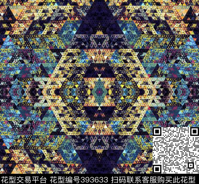 抽象色彩几何数码印花华亿平台下载（图片编号: 393633） - 瓦栏（Walan）