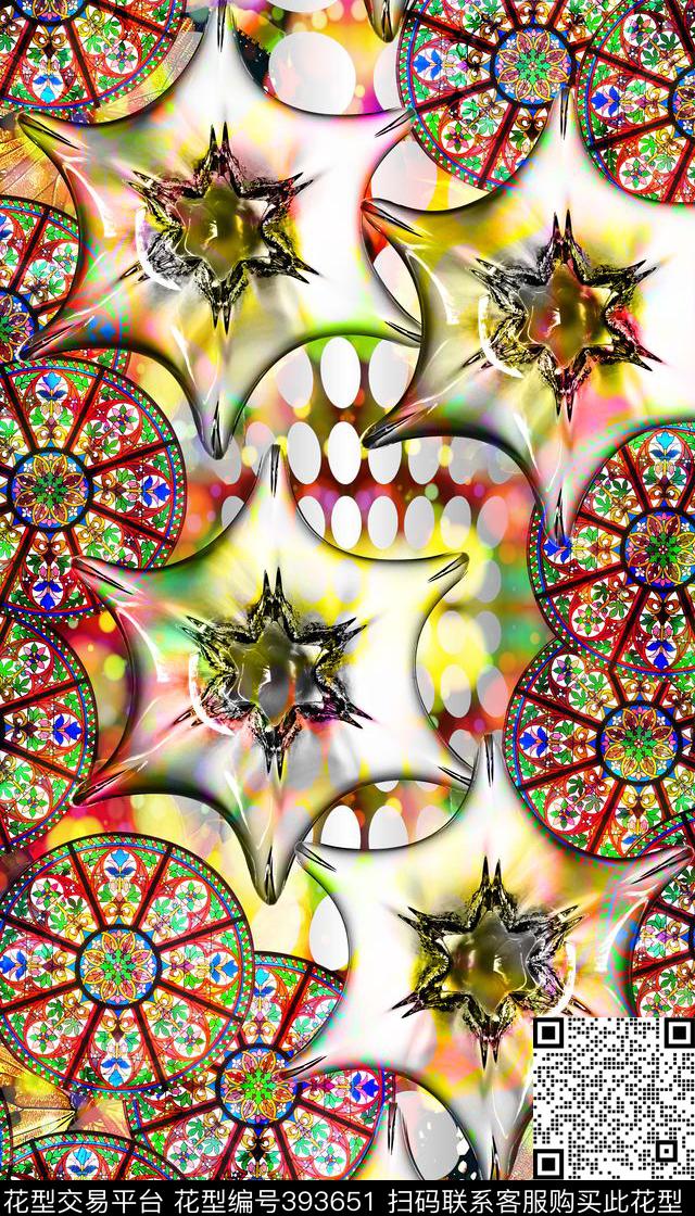 民族元素写意珠光宝气系列数码印花华亿平台下载（图片编号: 393651） - 瓦栏（Walan）