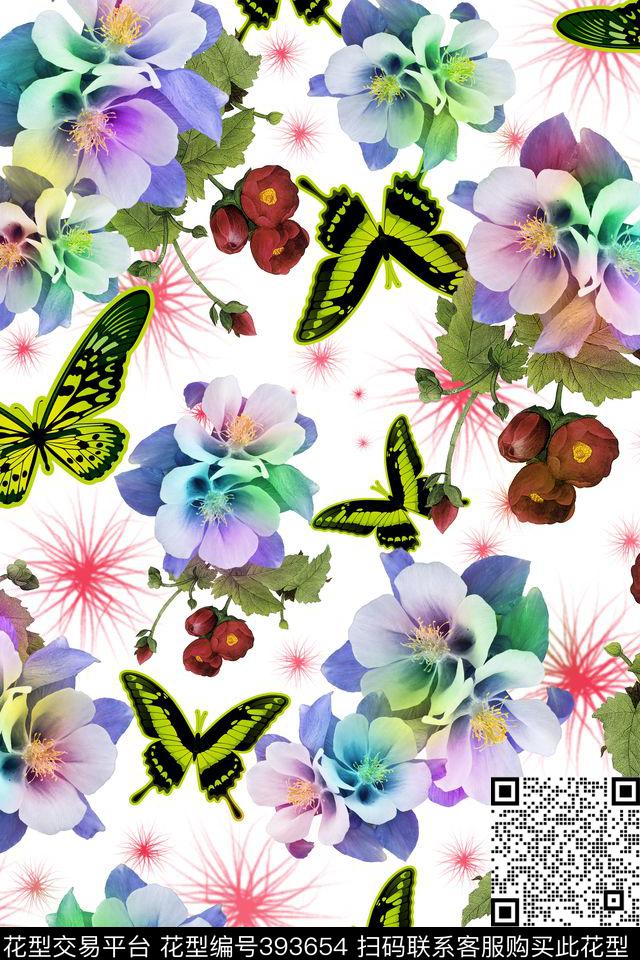 抽象动物数码印花华亿平台下载（图片编号: 393654） - 瓦栏（Walan）