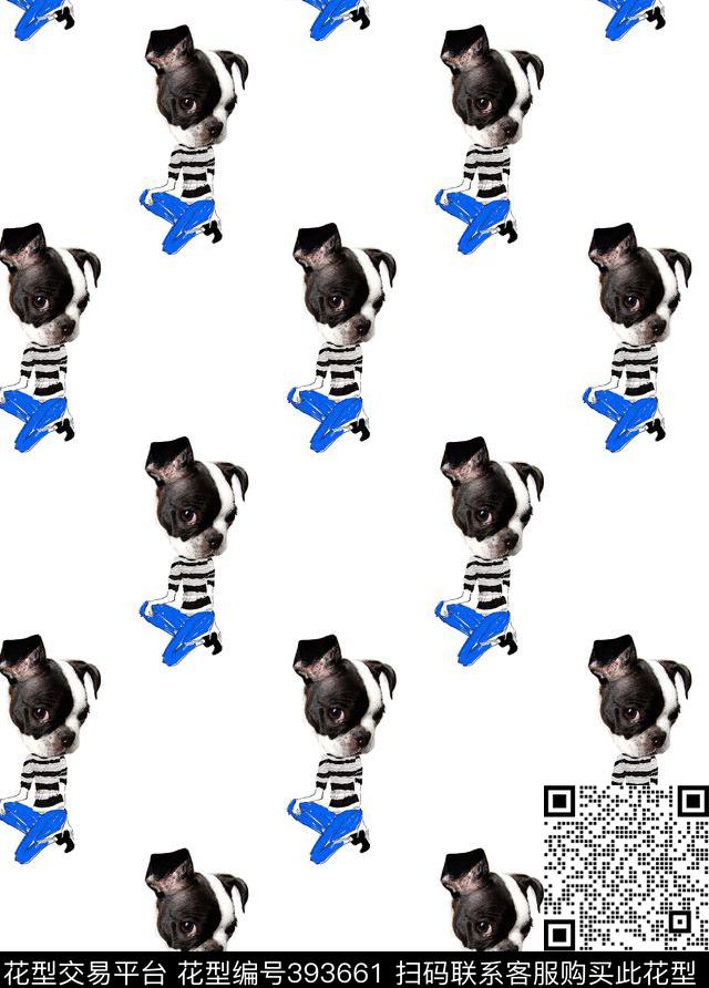 抽象动物手绘数码印花华亿平台下载（图片编号: 393661） - 瓦栏（Walan）