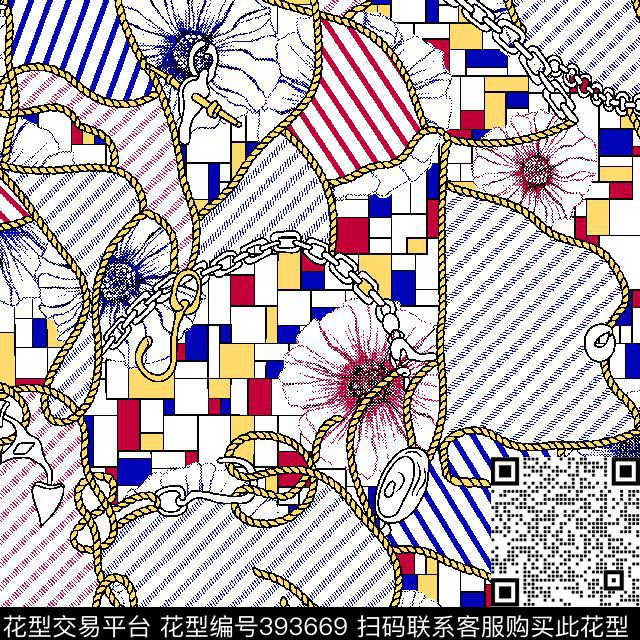 潮流中国风大气传统印花华亿平台下载（图片编号: 393669） - 瓦栏（Walan）