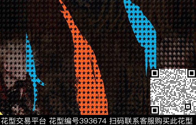 潮流抽象复古数码印花华亿平台下载（图片编号: 393674） - 瓦栏（Walan）