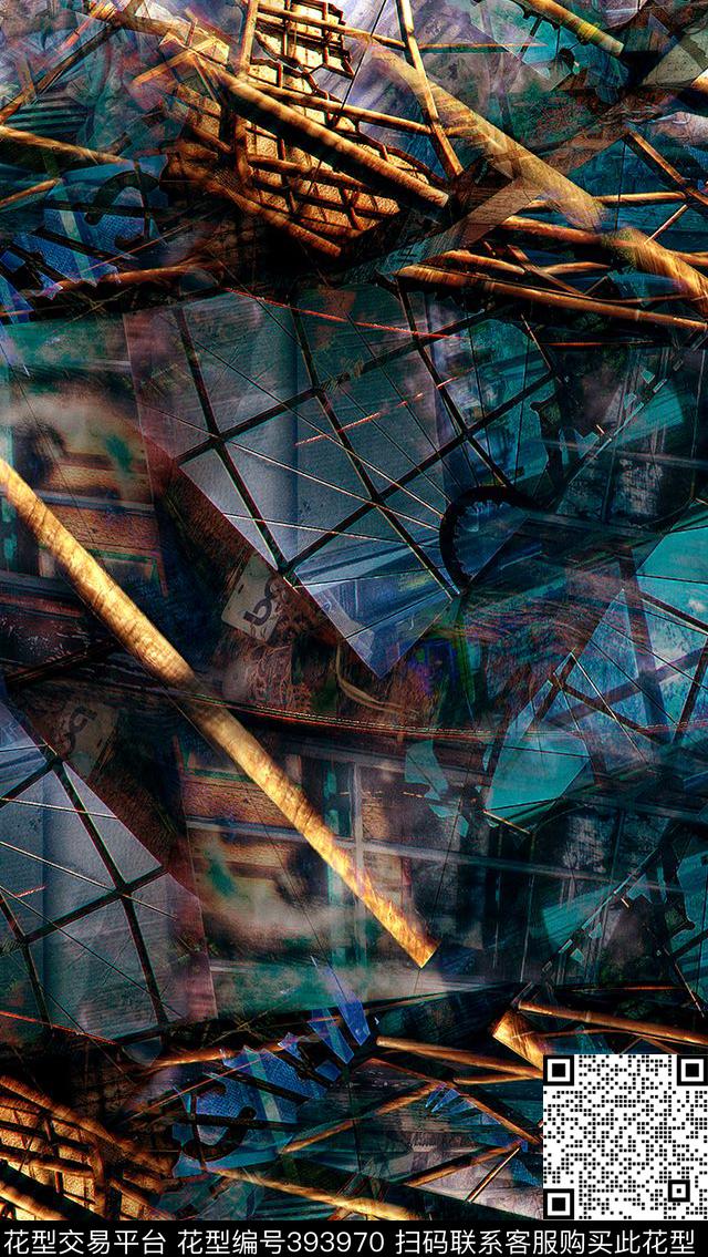 抽象机理男装数码印花华亿平台下载（图片编号: 393970） - 瓦栏（Walan）