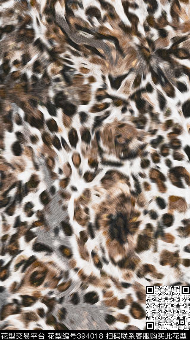 复古豹纹动物纹数码印花华亿平台下载（图片编号: 394018） - 瓦栏（Walan）