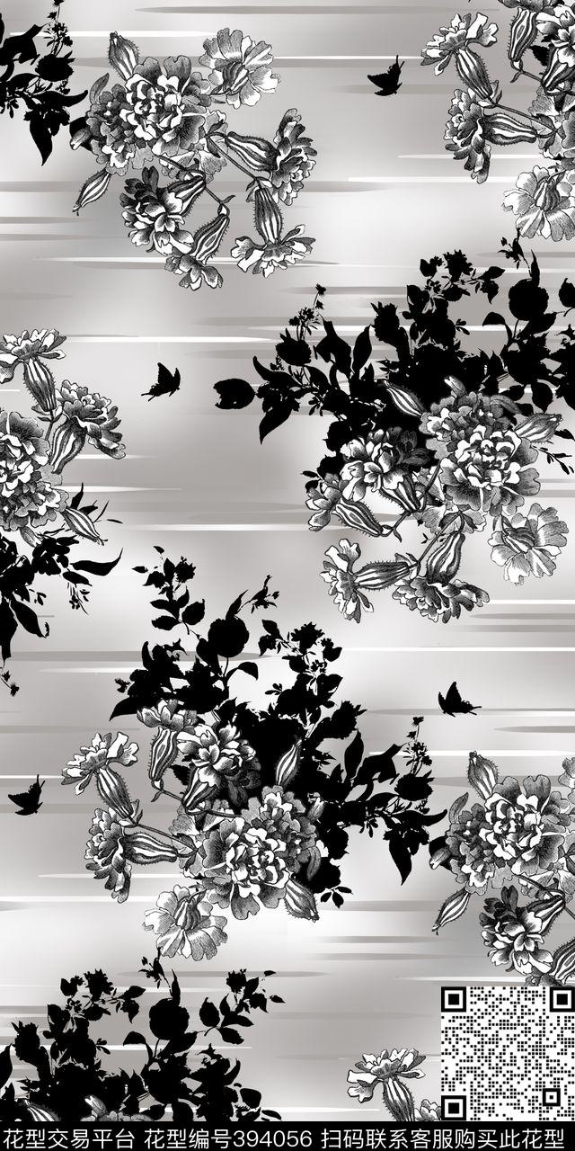 素雅花卉传统印花华亿平台下载（图片编号: 394056） - 瓦栏（Walan）