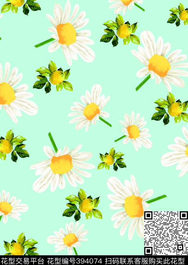 花朵柠檬时尚传统印花华亿平台下载（图片编号: 394074） - 瓦栏（Walan）