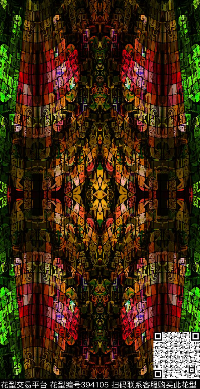 抽象几何数码印花华亿平台下载（图片编号: 394105） - 瓦栏（Walan）