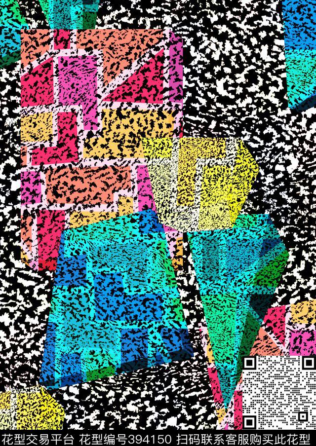 点几何孟菲斯传统印花华亿平台下载（图片编号: 394150） - 瓦栏（Walan）