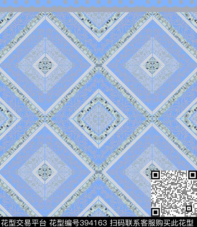 纹路几何花草传统印花华亿平台下载（图片编号: 394163） - 瓦栏（Walan）