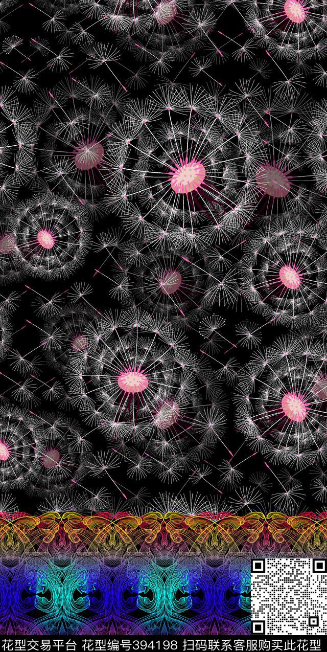 抽象线条数码印花华亿平台下载（图片编号: 394198） - 瓦栏（Walan）