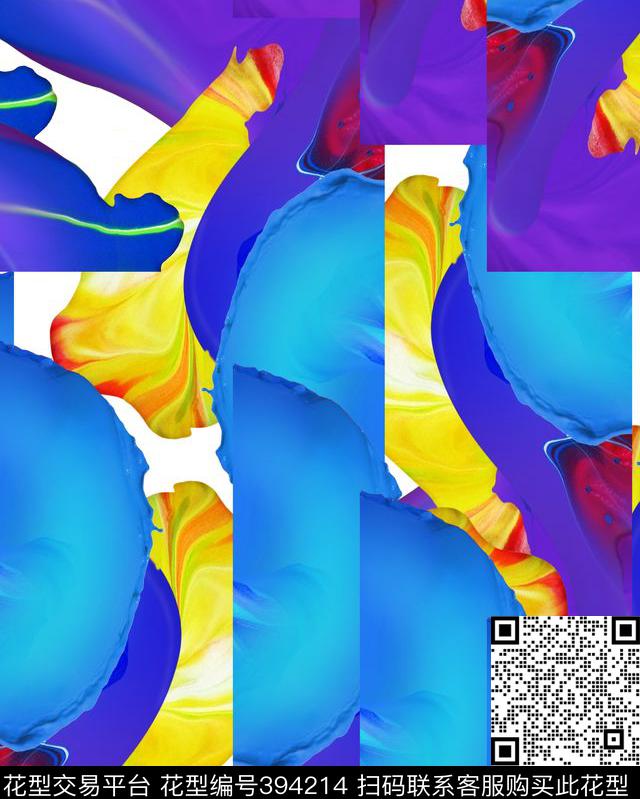 潮流抽象复古数码印花华亿平台下载（图片编号: 394214） - 瓦栏（Walan）