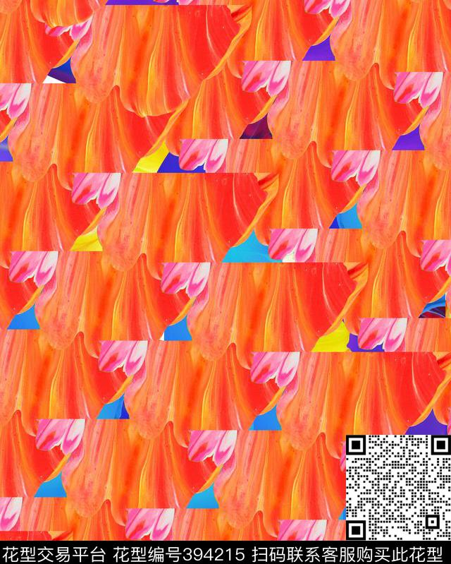 潮流抽象复古数码印花华亿平台下载（图片编号: 394215） - 瓦栏（Walan）