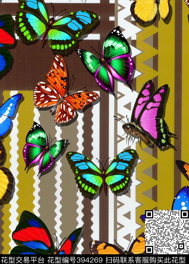 几何动物数码印花华亿平台下载（图片编号: 394269） - 瓦栏（Walan）