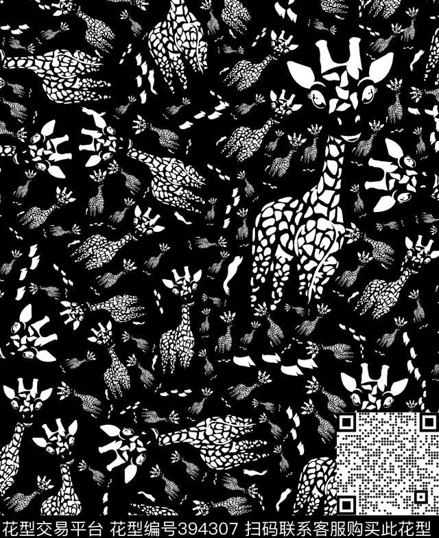 传统花动物鹿传统印花华亿平台下载（图片编号: 394307） - 瓦栏（Walan）