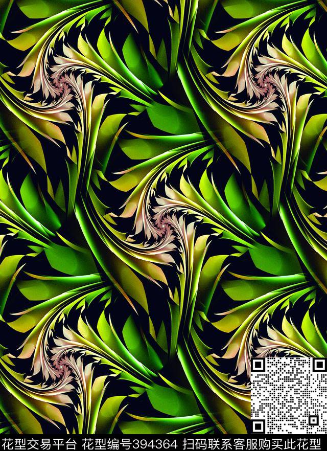 抽象花卉流行数码印花华亿平台下载（图片编号: 394364） - 瓦栏（Walan）
