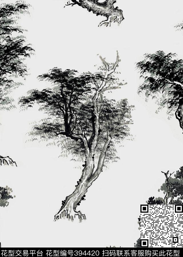 东方风格复古男装华亿平台传统印花华亿平台下载（图片编号: 394420） - 瓦栏（Walan）